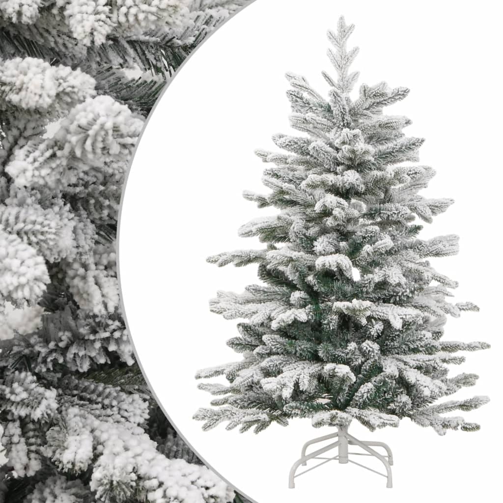 vidaXL Artificial Hinged Christmas Tree with Flocked Snow 150 cm