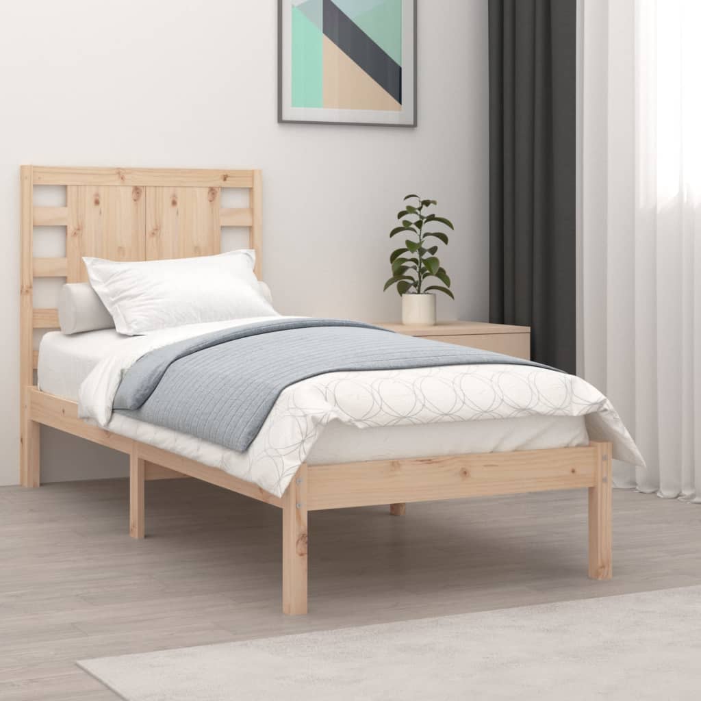 vidaXL Bed Frame without Mattress 75x190 cm Small Single Solid Wood