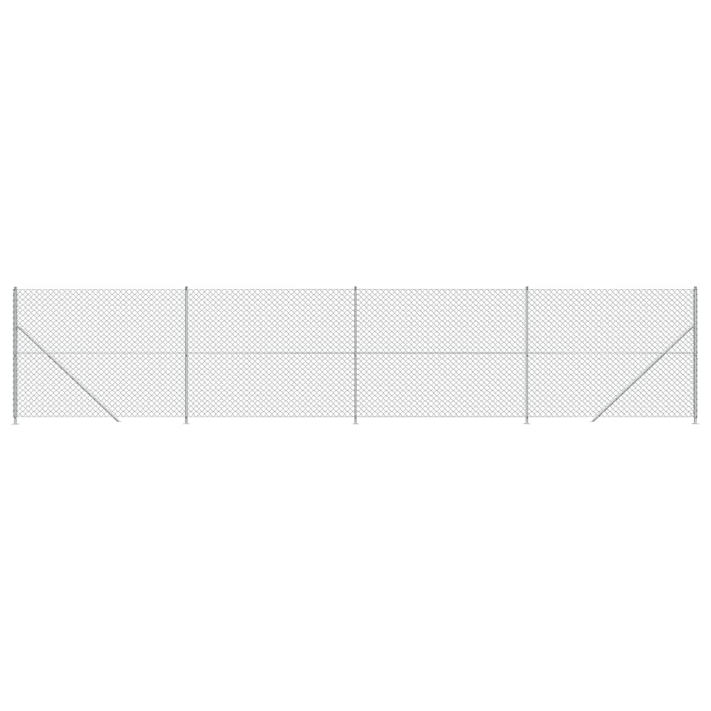 vidaXL Chain Link Fence with Flange Silver 1.8x10 m