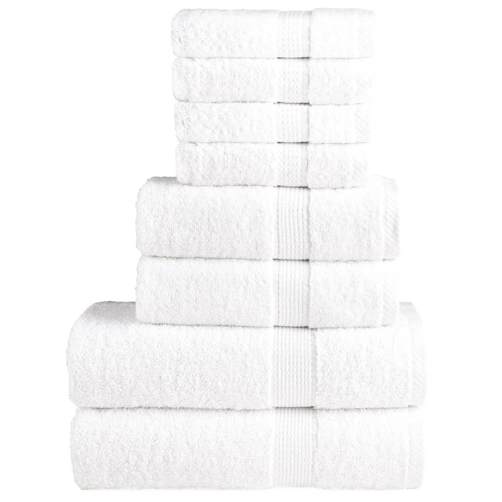 vidaXL 8 Piece Premium Towel Set SOLUND White 600 gsm