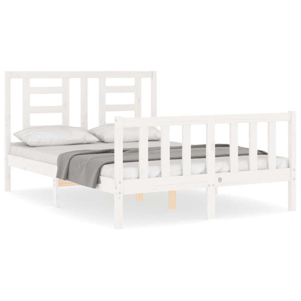 vidaXL Bed Frame without Mattress White 140x200 cm Solid Wood Pine