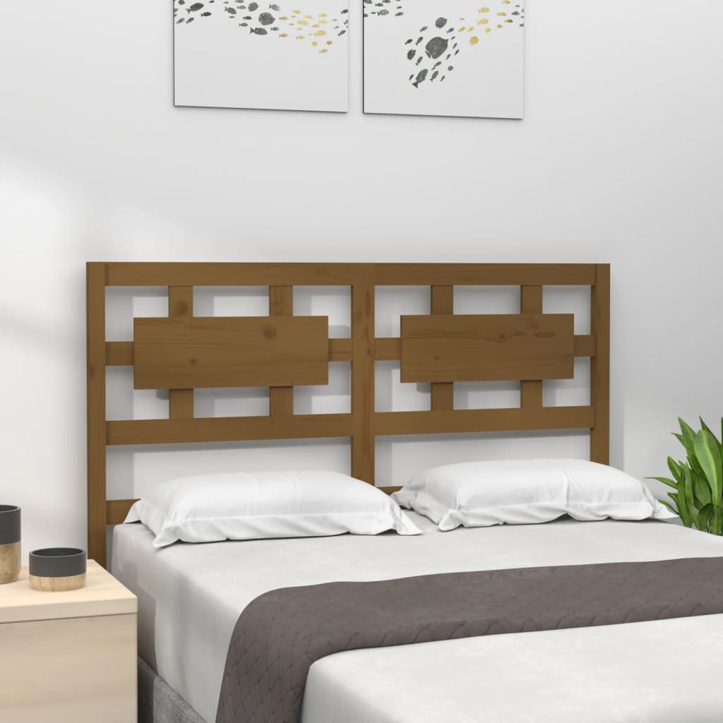 vidaXL Bed Headboard Honey Brown 125.5x4x100 cm Solid Wood Pine