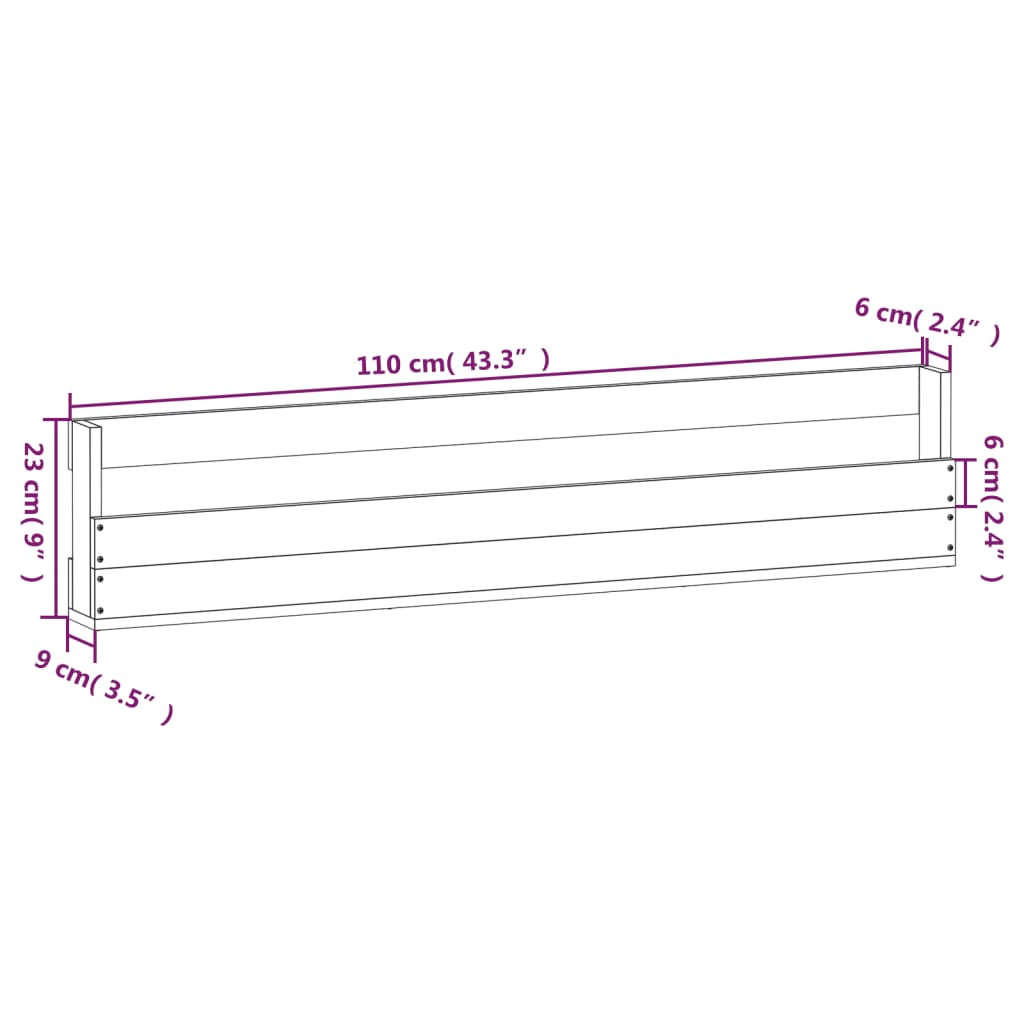 vidaXL Wall-mounted Shoe Racks 2 pcs 110x9x23 cm Solid Wood Pine