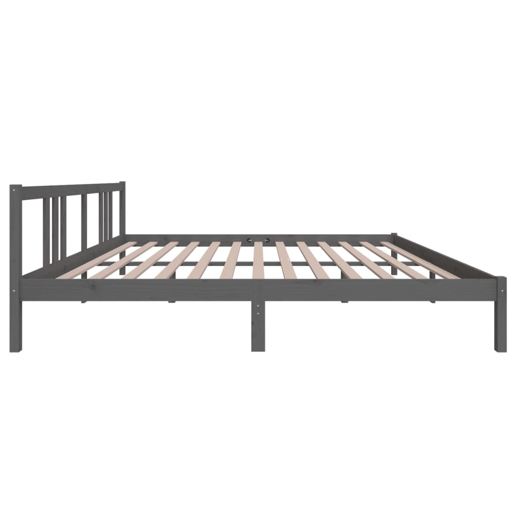 vidaXL Bed Frame without Mattress Grey Solid Wood 200x200 cm