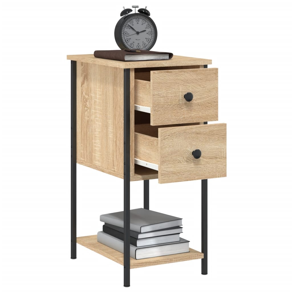 vidaXL Bedside Cabinets 2 pcs Sonoma Oak 32x42x70 cm Engineered Wood