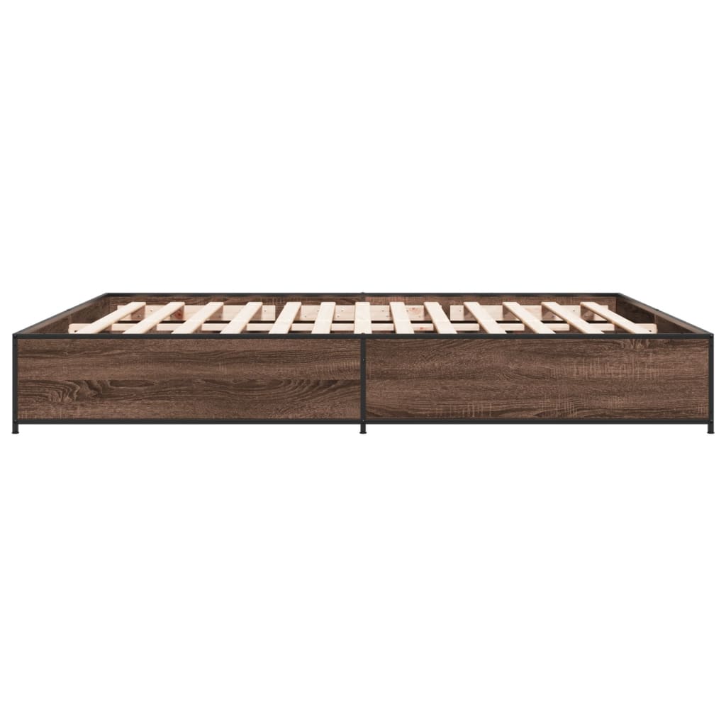 vidaXL Bed Frame without Mattress Brown Oak 160x200 cm