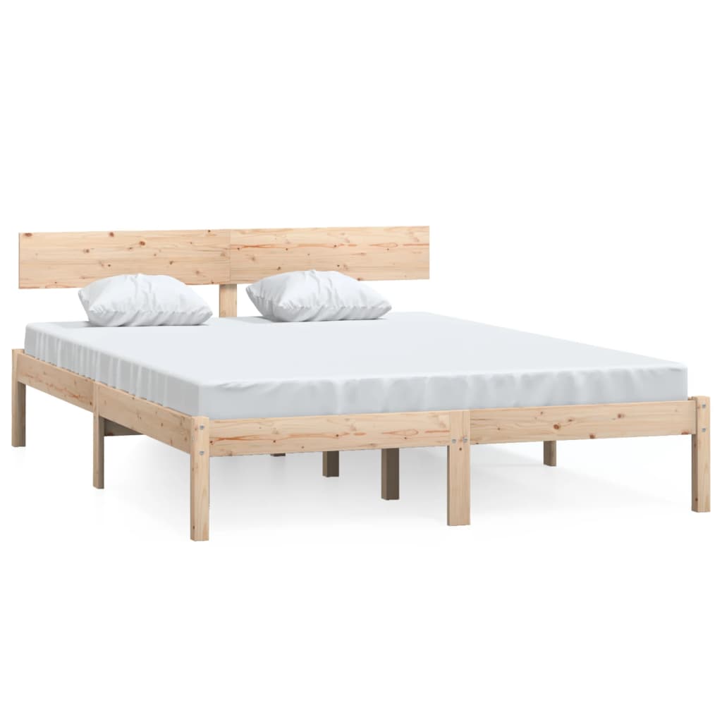 vidaXL Bed Frame without Mattress Solid Wood 140x200 cm