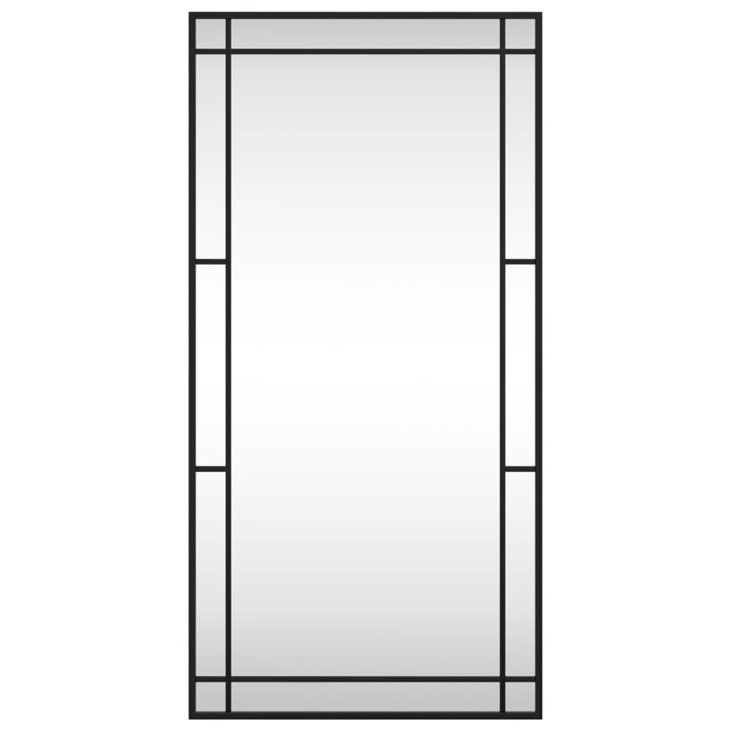 vidaXL Wall Mirror Black 50x100 cm Rectangle Iron