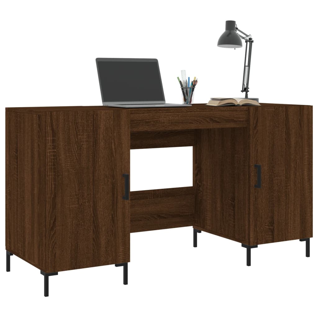 vidaXL Desk Brown Oak 140x50x75 cm Engineered Wood