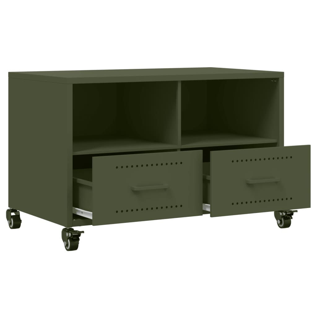 vidaXL TV Cabinet Olive Green 68x39x43.5 cm Steel