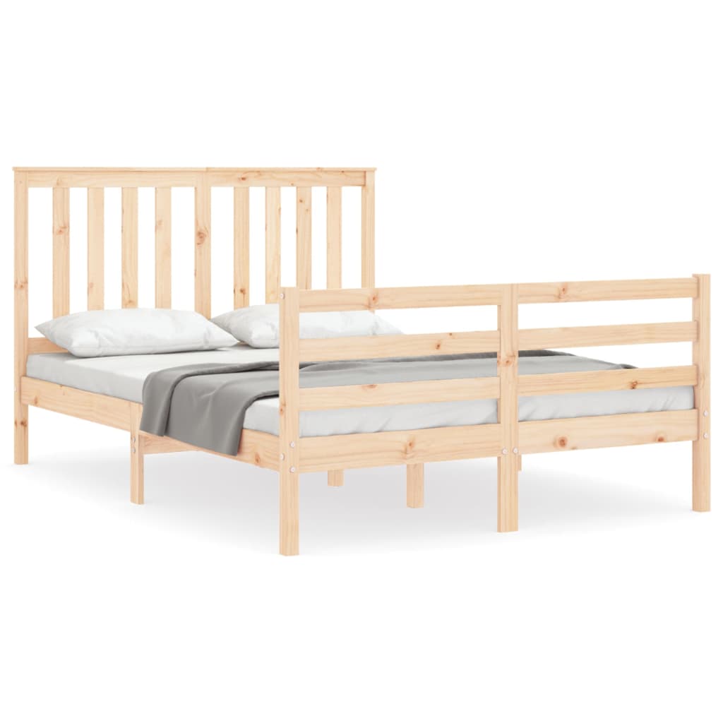 vidaXL Bed Frame without Mattress Small Double Solid Wood