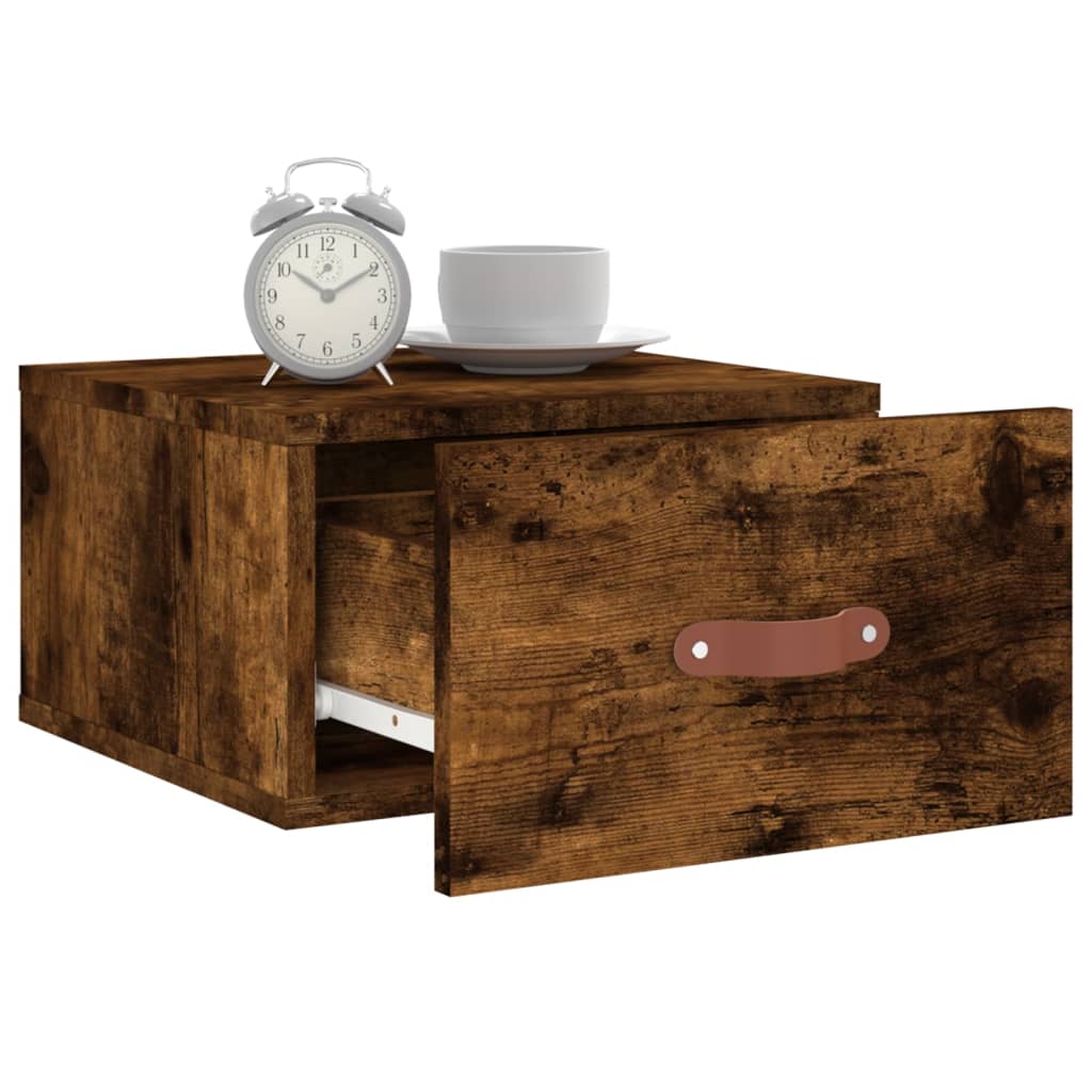 vidaXL Wall-mounted Bedside Cabinets 2 pcs Smoked Oak 35x35x20 cm