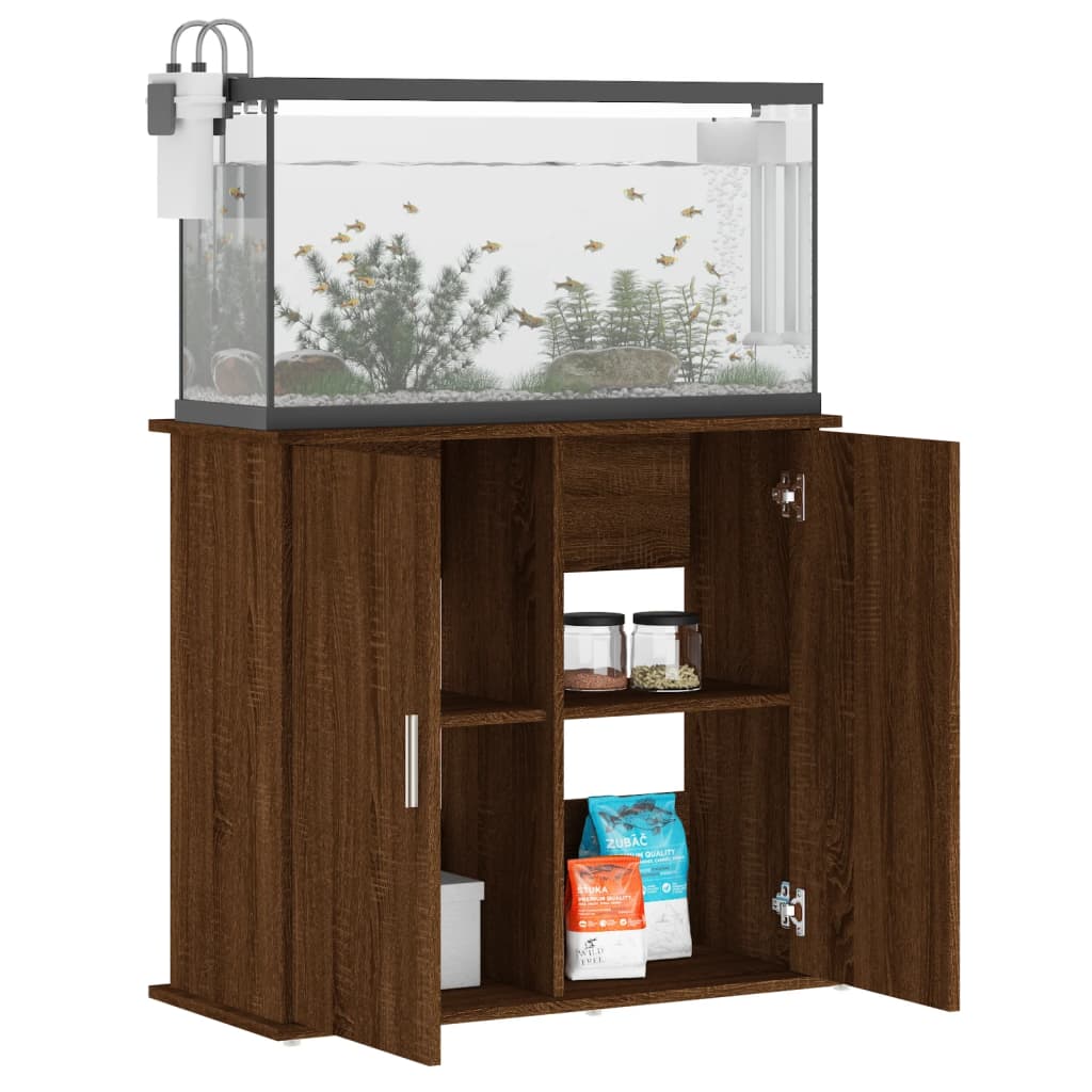 vidaXL Aquarium Stand Brown Oak 81x36x73 cm Engineered Wood