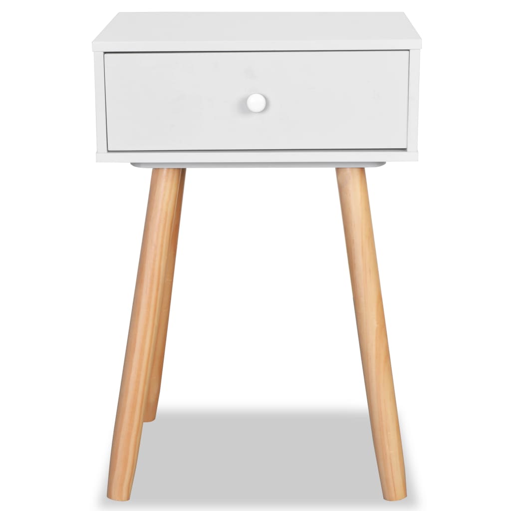 vidaXL Bedside Tables 2 pcs Solid Pinewood 40x30x61 cm White