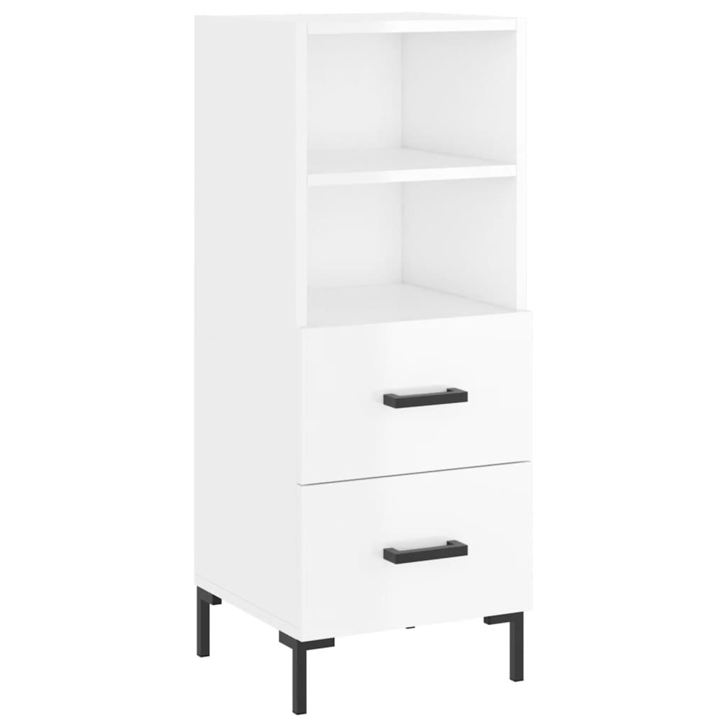 vidaXL Highboard High Gloss White 34.5x34x180 cm Engineered Wood