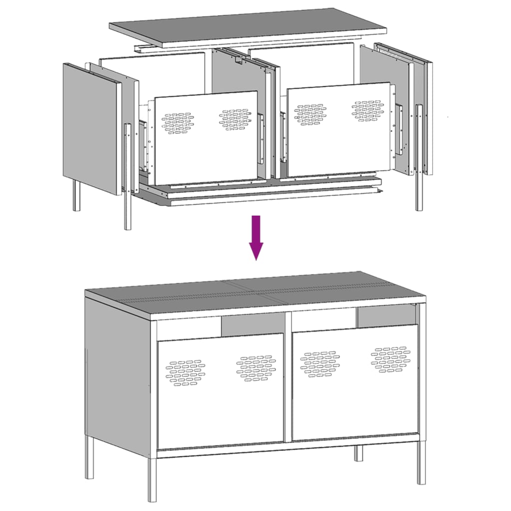 vidaXL TV Cabinet Anthracite 68x39x43.5 cm Cold-rolled Steel