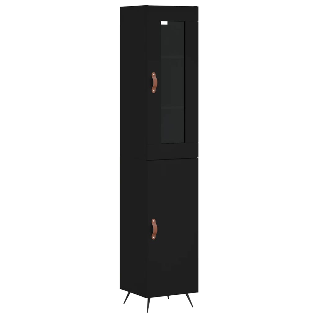 vidaXL Highboard Black 34.5x34x180 cm Engineered Wood