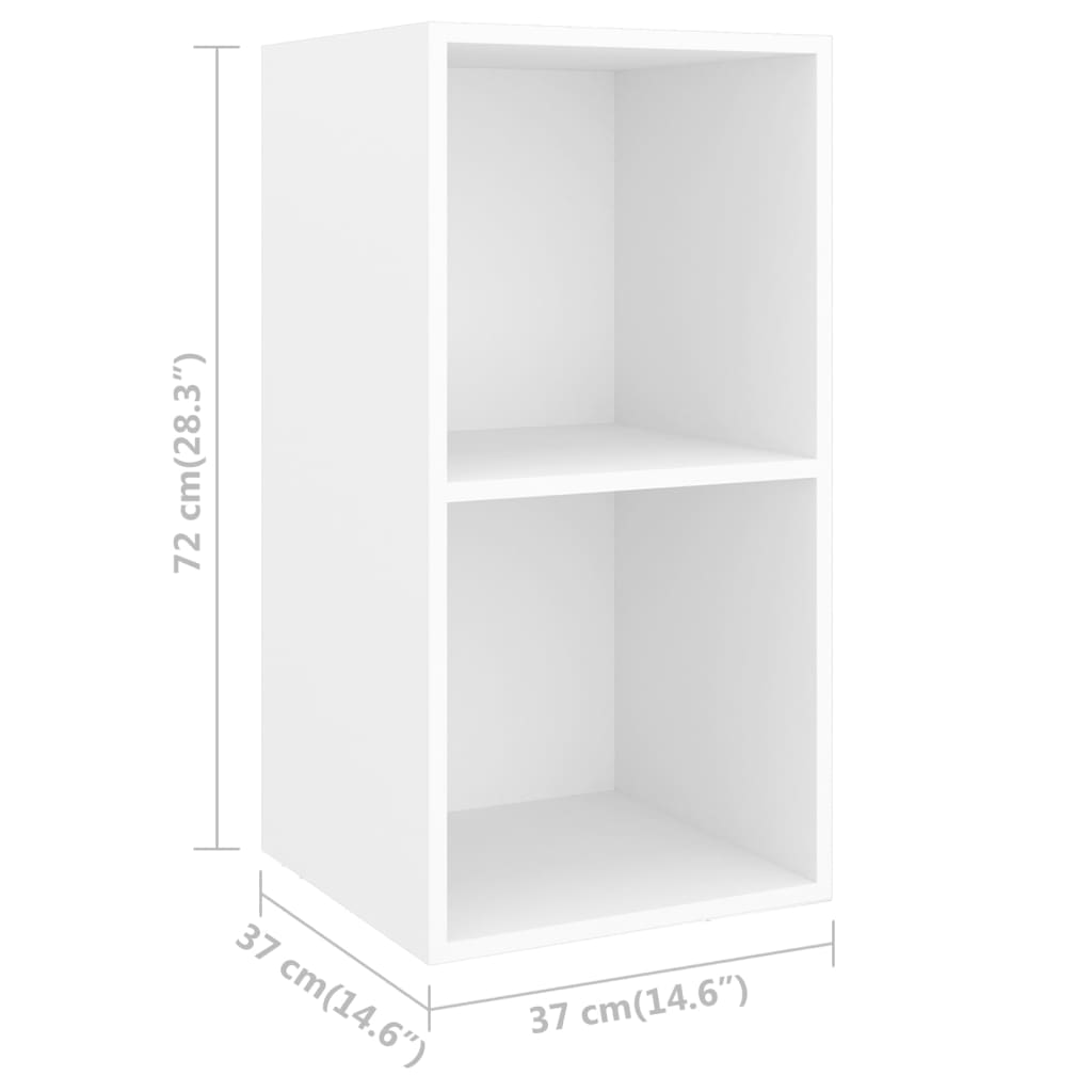 vidaXL Wall-mounted TV Cabinet White 37x37x72 cm Engineered Wood