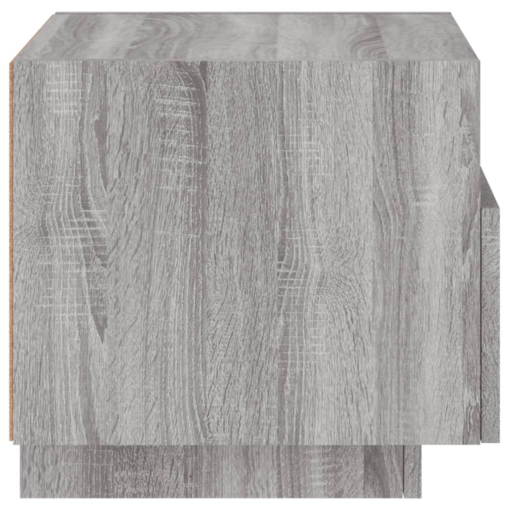 vidaXL Bedside Cabinet with LED Lights Grey Sonoma 40x39x37 cm