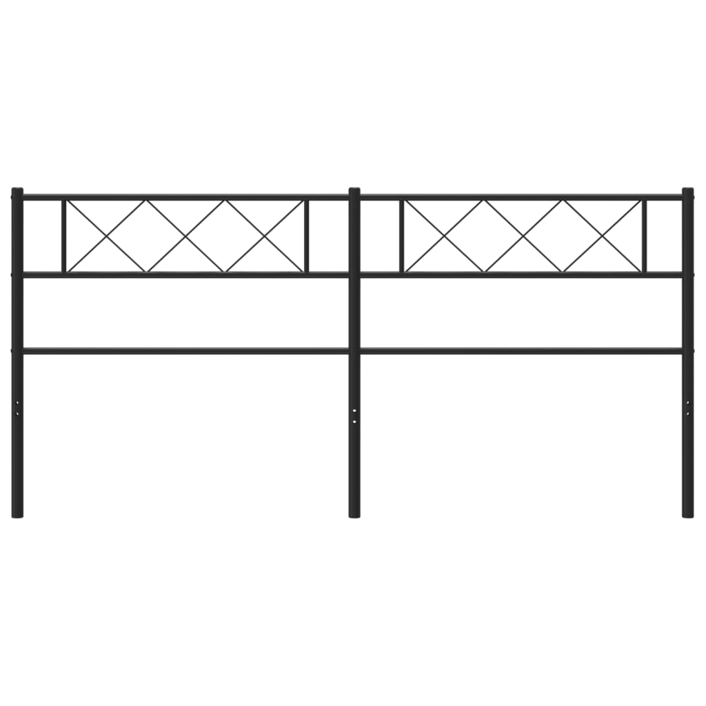 vidaXL Metal Headboard Black 193 cm