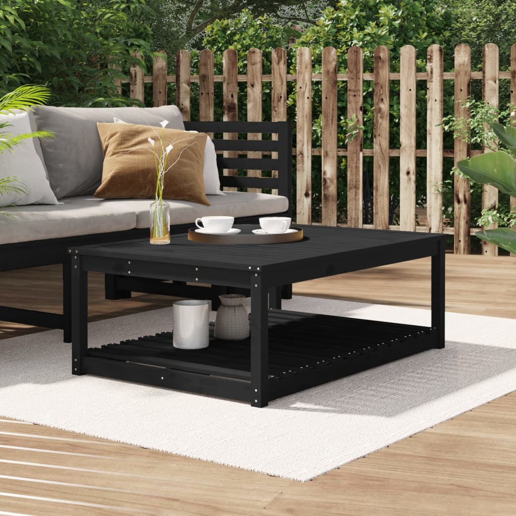 vidaXL Garden Table Black 121x82.5x45 cm Solid Wood Pine