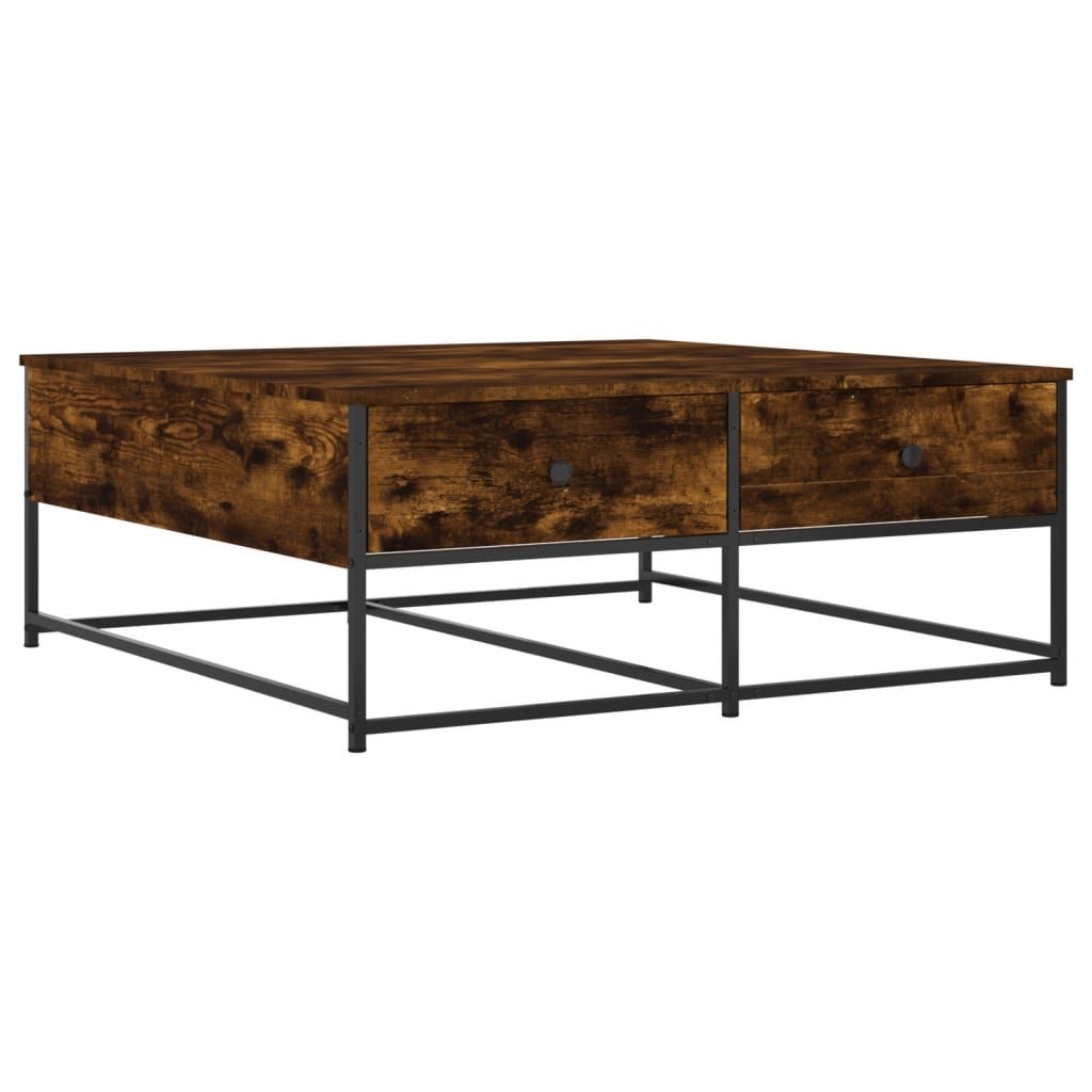 vidaXL Coffee Table Smoked Oak 100x99x40 cm Engineered Wood