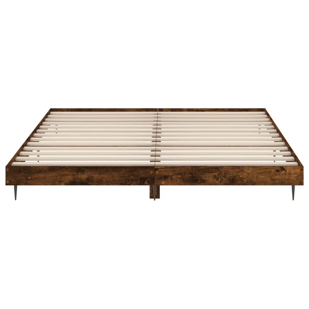 vidaXL Bed Frame without Mattress Smoked Oak 150x200 cm King Size Engineered Wood