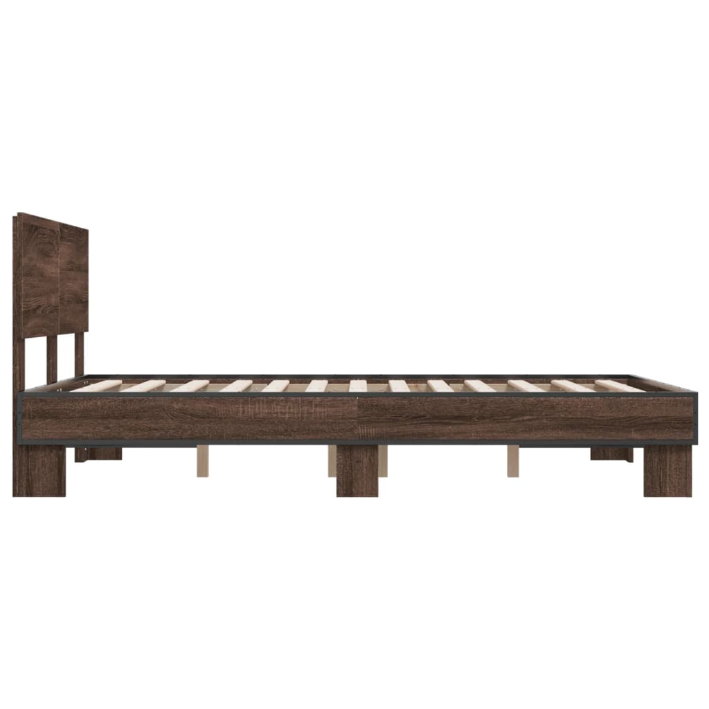 vidaXL Bed Frame without Mattress Brown Oak 120x200 cm