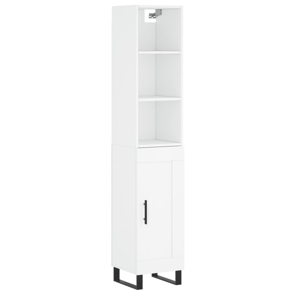 vidaXL Highboard White 34.5x34x180 cm Engineered Wood