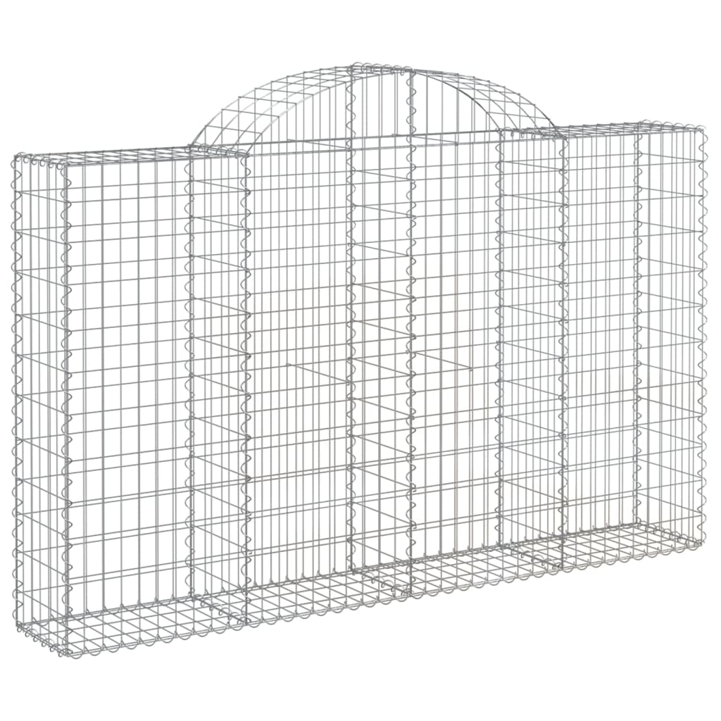 vidaXL Arched Gabion Baskets 15 pcs 200x30x120/140 cm Galvanised Iron