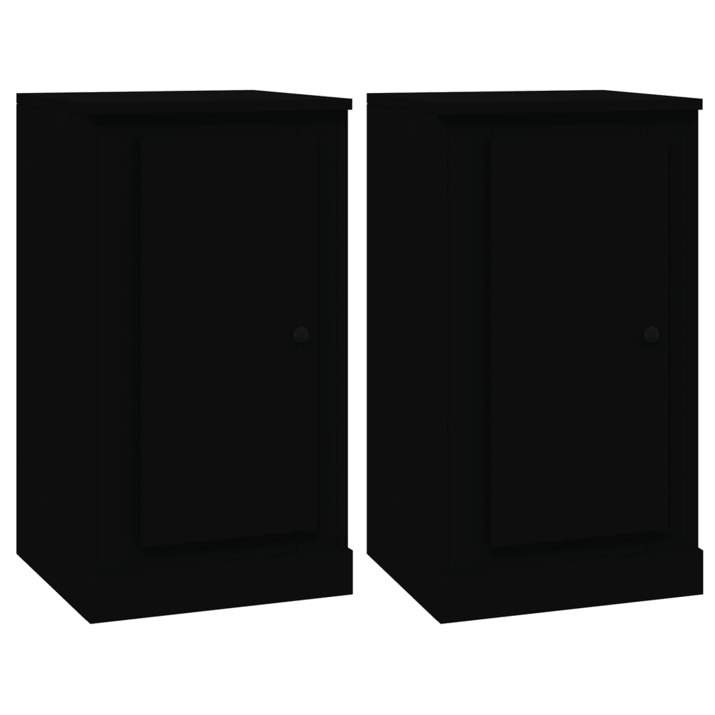 vidaXL Sideboards 2 pcs Black 37.5x35.5x67.5 cm Engineered Wood