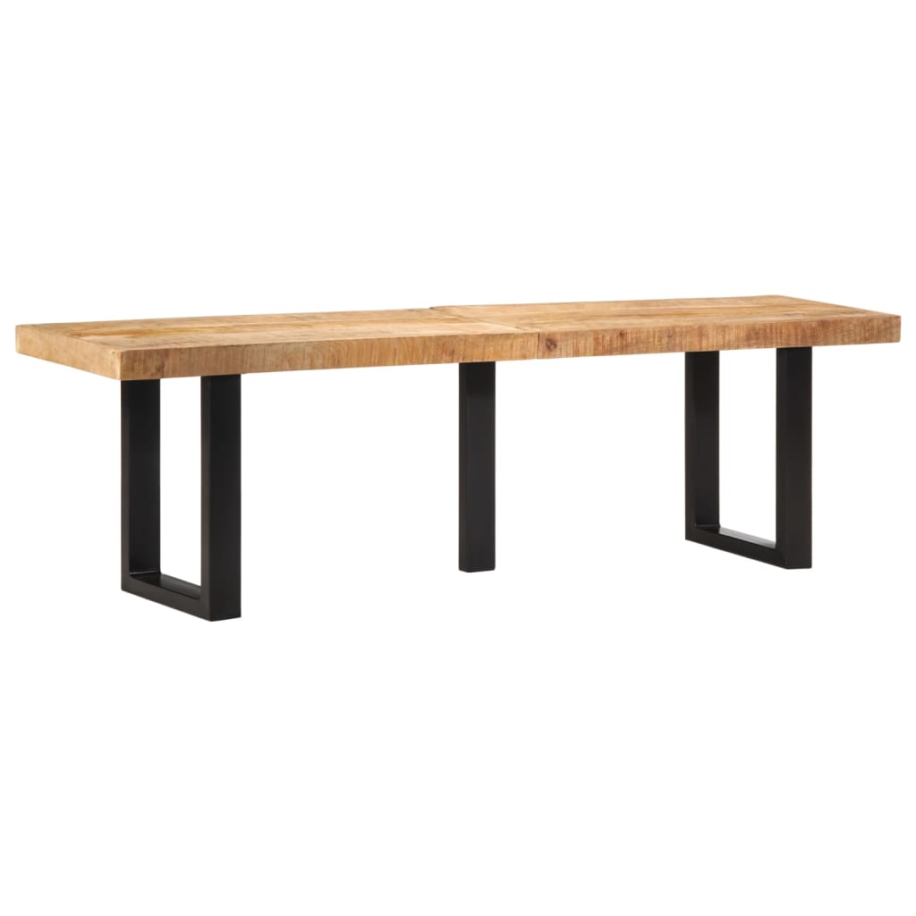 vidaXL Bench 160 cm Solid Rough Wood Mango and Steel