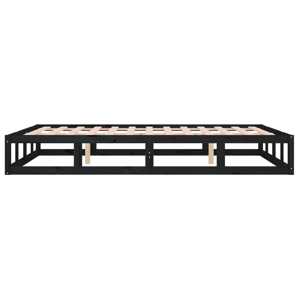 vidaXL Bed Frame without Mattress Black 180x200 cm Super King Solid Wood