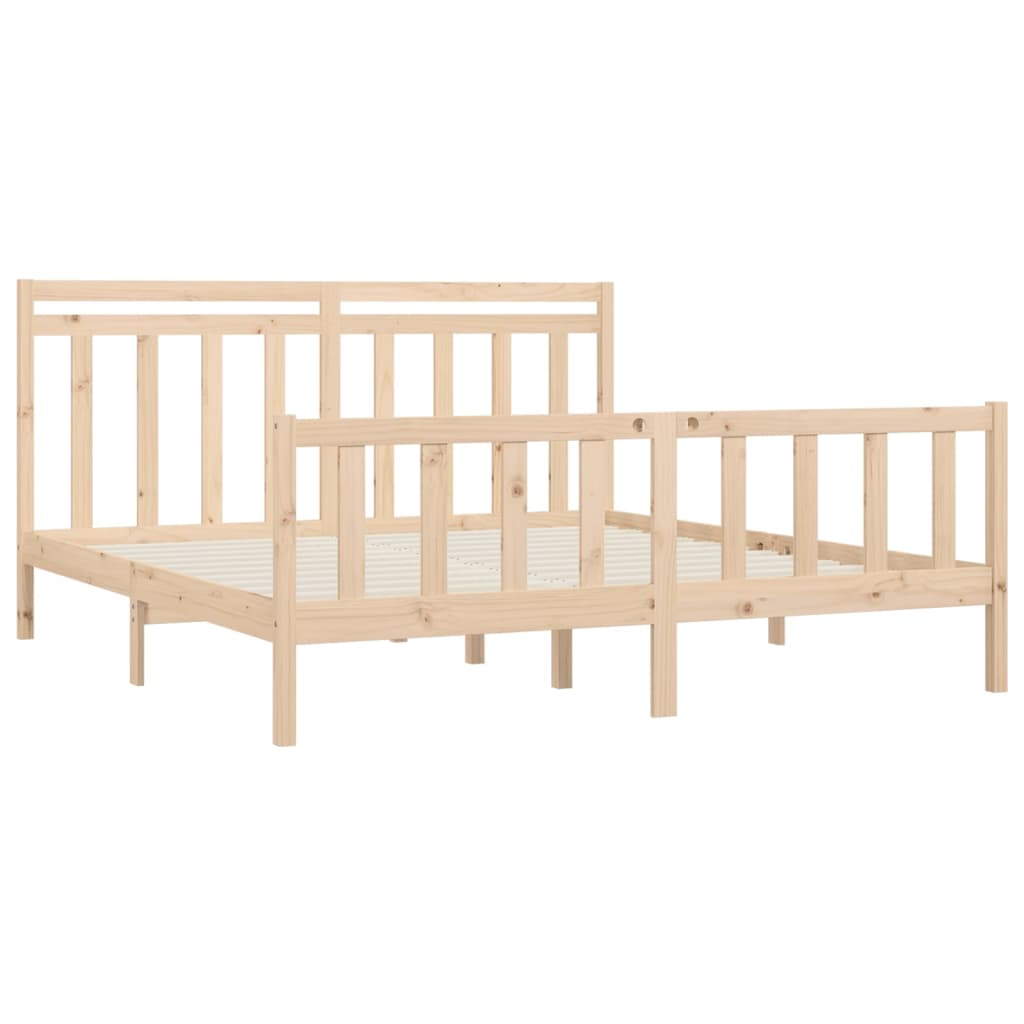 vidaXL Bed Frame without Mattress Solid Wood Pine 180x200 cm Super King