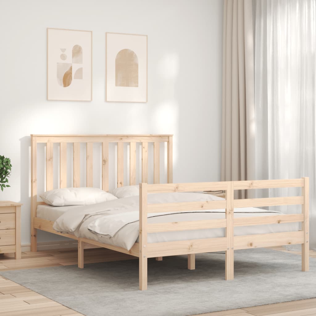 vidaXL Bed Frame without Mattress Small Double Solid Wood