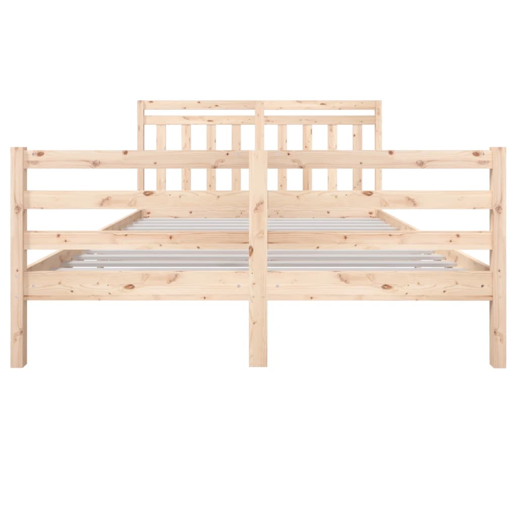 vidaXL Bed Frame without Mattress Solid Wood 160x200 cm (810440+814104)