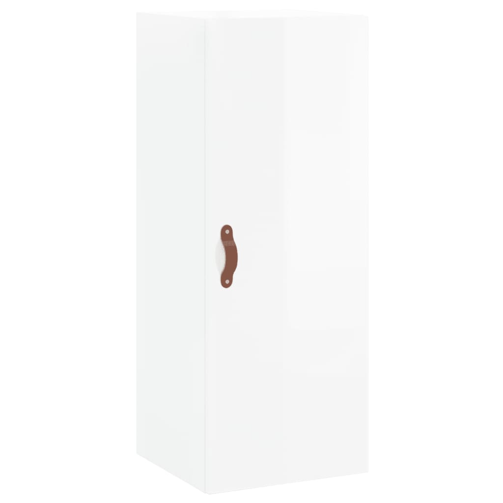 vidaXL Highboard High Gloss White 34.5x34x180 cm Engineered Wood