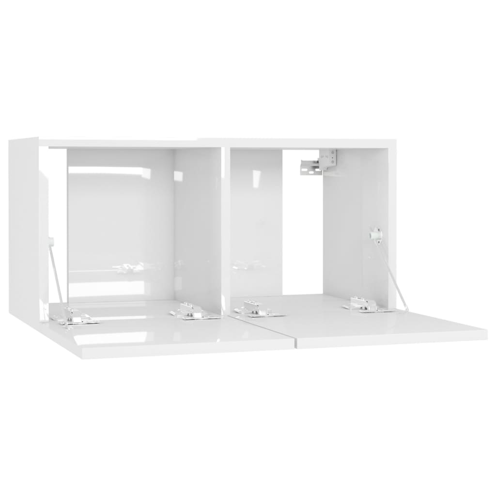 vidaXL 5 Piece TV Cabinet Set High Gloss White Engineered Wood