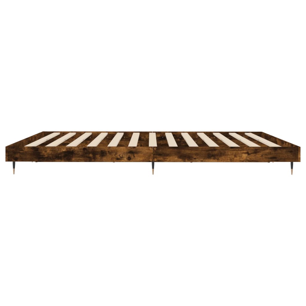 vidaXL Bed Frame without Mattress Smoked Oak 120x200 cm Engineered Wood