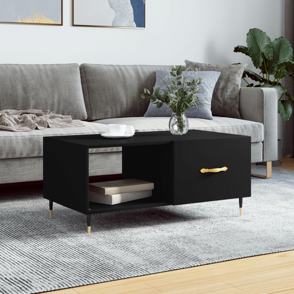 vidaXL Coffee Table Black 90x50x40 cm Engineered Wood