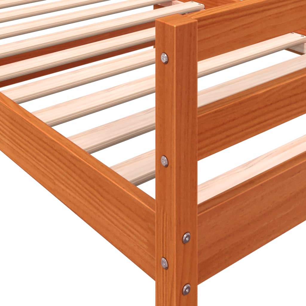 vidaXL Bed Frame without Mattress Wax Brown 80x200 cm Solid Wood Pine