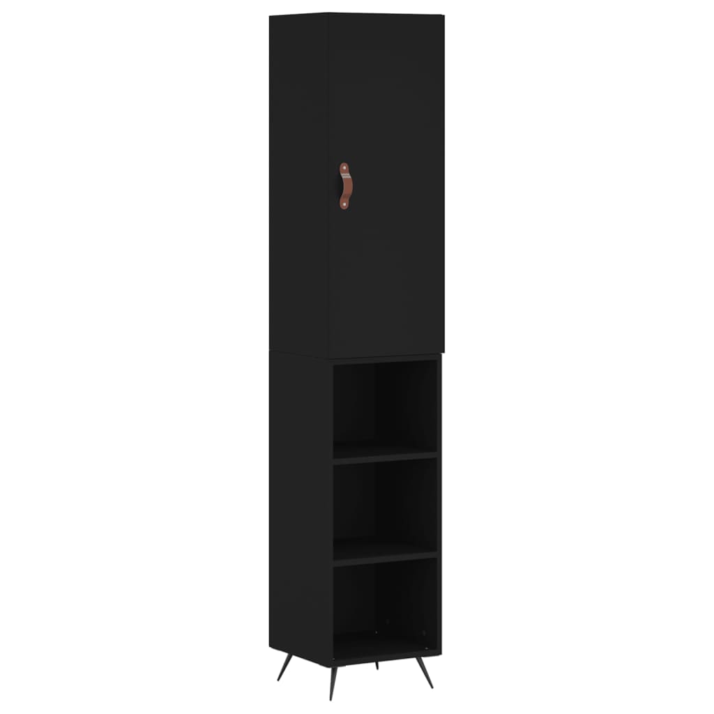 vidaXL Highboard Black 34.5x34x180 cm Engineered Wood