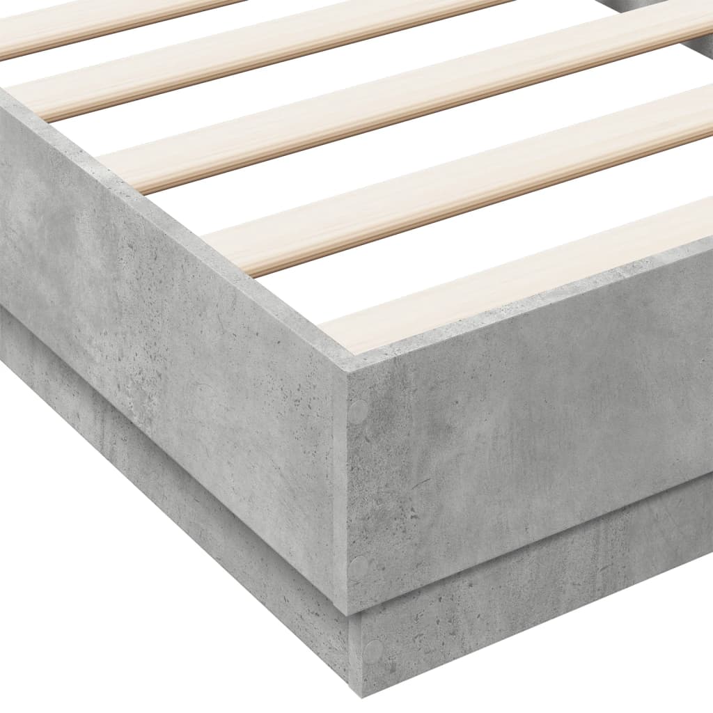 vidaXL Bed Frame without Mattress Concrete Grey 75x190 cm Small Single