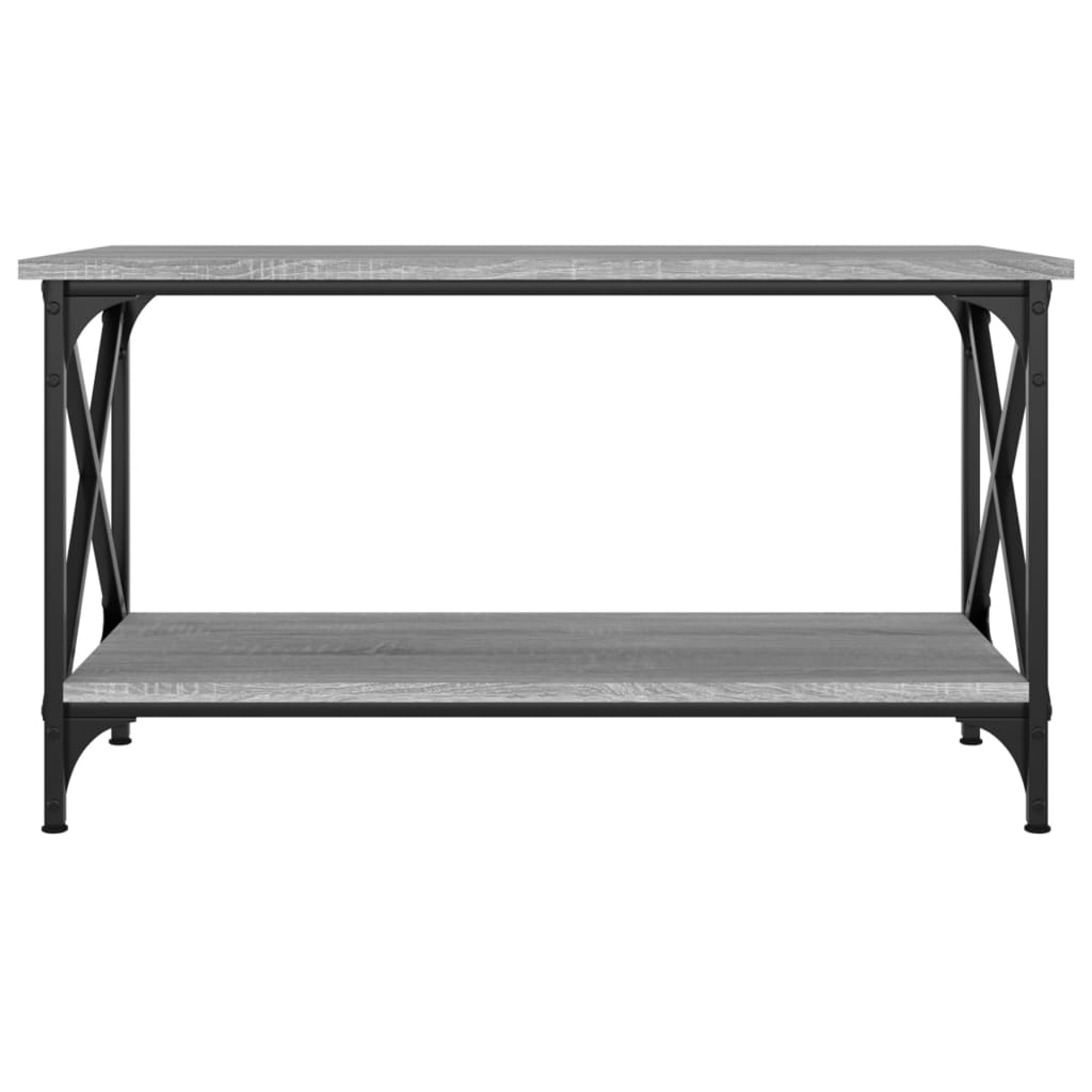 vidaXL Coffee Table Grey Sonoma 80x45x45 cm Engineered Wood and Iron