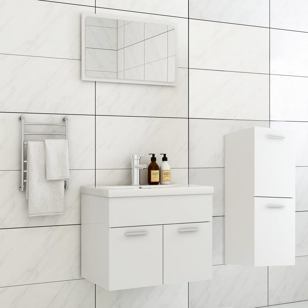 vidaXL Bathroom Furniture Set White Engineered Wood