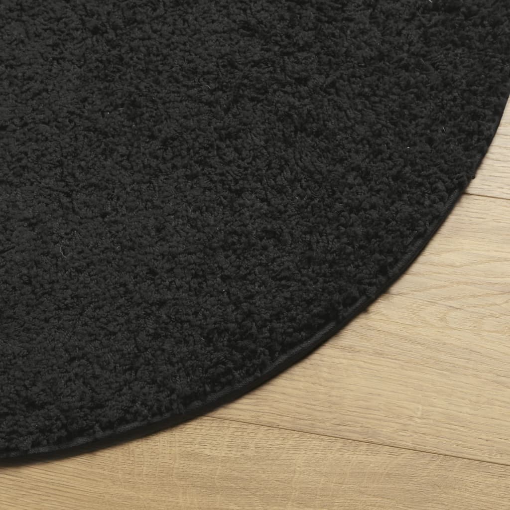 vidaXL Shaggy Rug PAMPLONA High Pile Modern Black Ø 200 cm