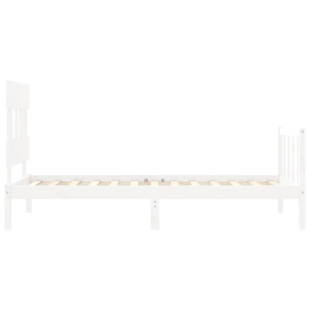 vidaXL Bed Frame without Mattress White 90x200 cm Solid Wood Pine