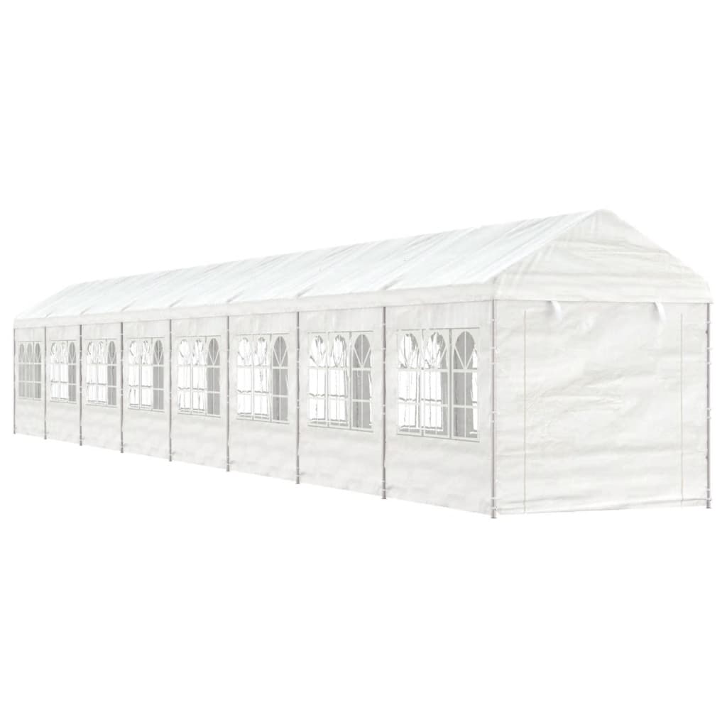 vidaXL Gazebo with Roof White 17.84x2.28x2.69 m Polyethylene