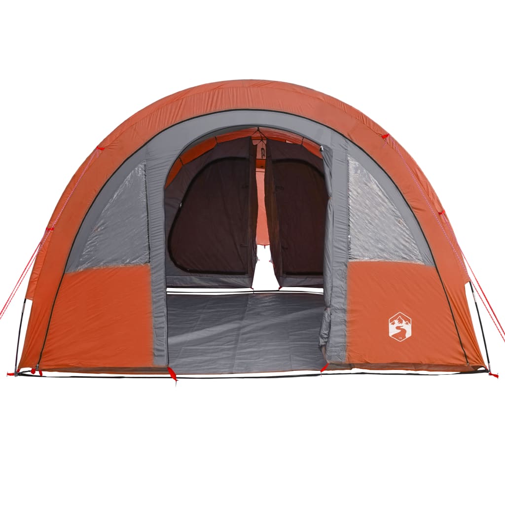 vidaXL Camping Tent Tunnel 4-Person Grey and Orange Waterproof