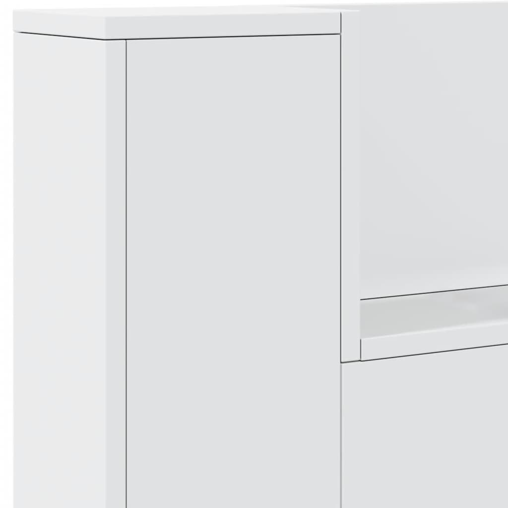 vidaXL Headboard Cabinet with LED White 140x16.5x103.5 cm
